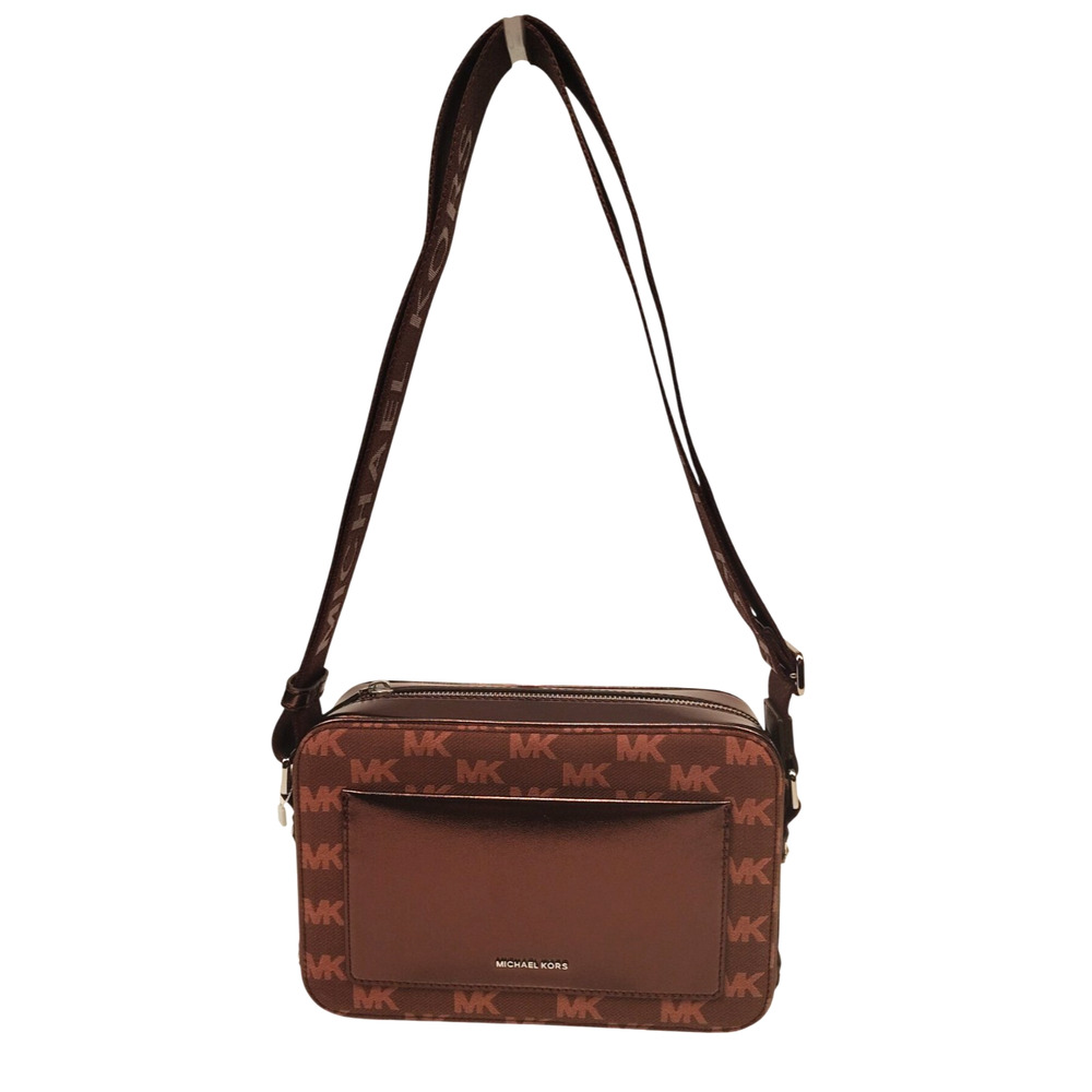 Michael Kors Maeve Canvas Medium Crossbody/Shoulder Bag-Oxblood/Burgundy Red-NWT